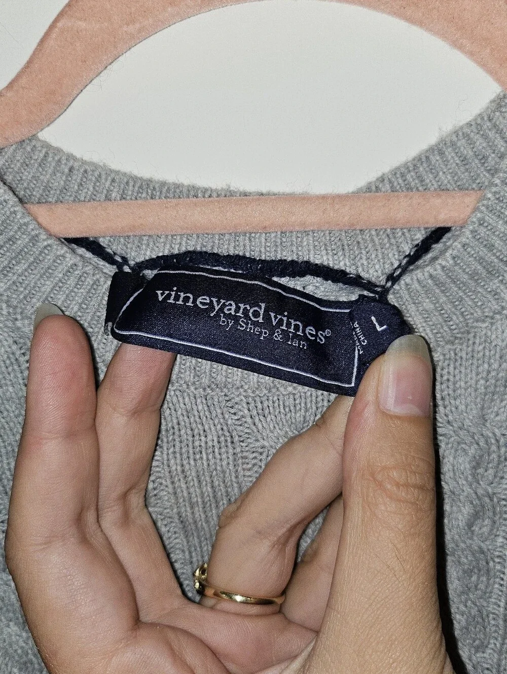 Vineyard Vines Gray Cable Knit Sweater Large